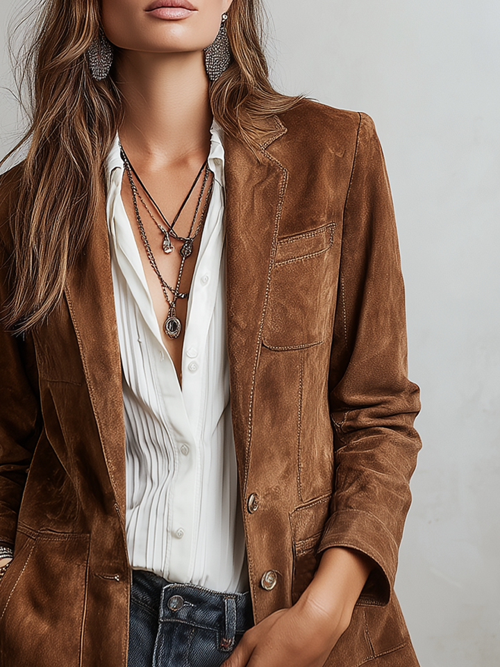 Women’s Retro Contrast Stitching Eco-Friendly Jacket