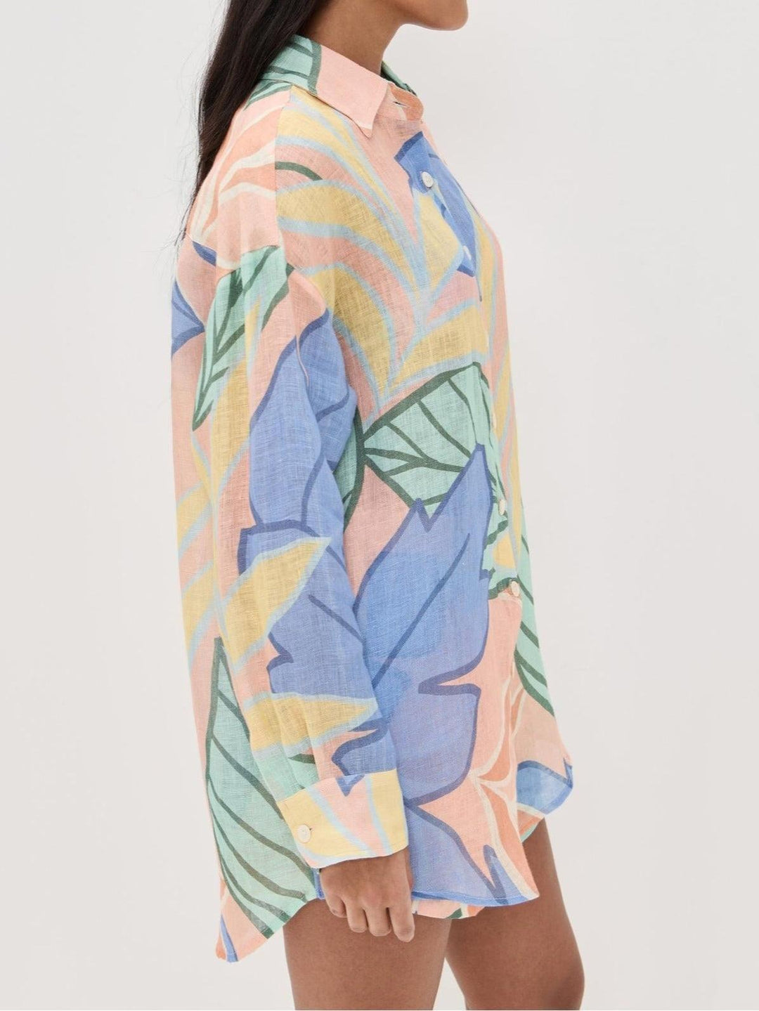 Women’s Tropical Leaf Print Two-Piece Shorts Set