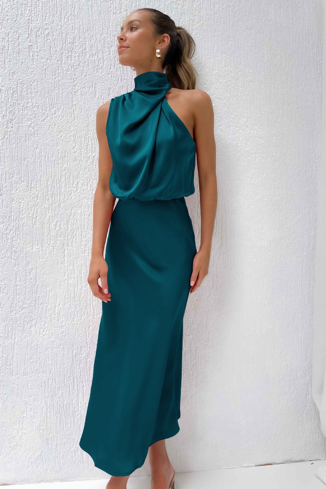 Women’s Draped Ruched Cocktail Dress