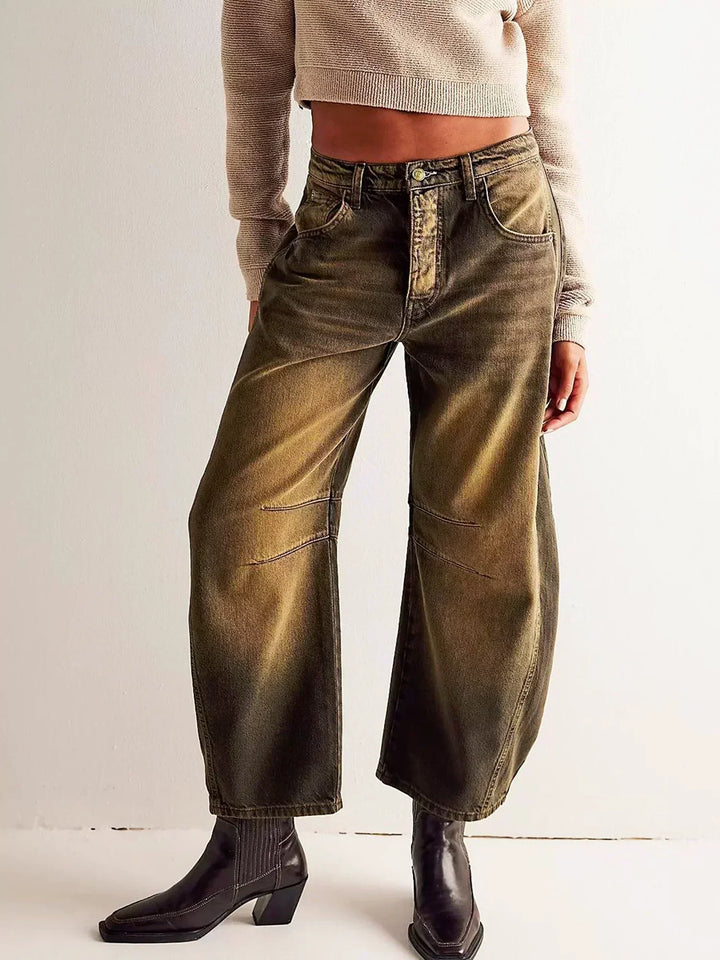Women’s High-Waisted Barrel-Leg Jeans