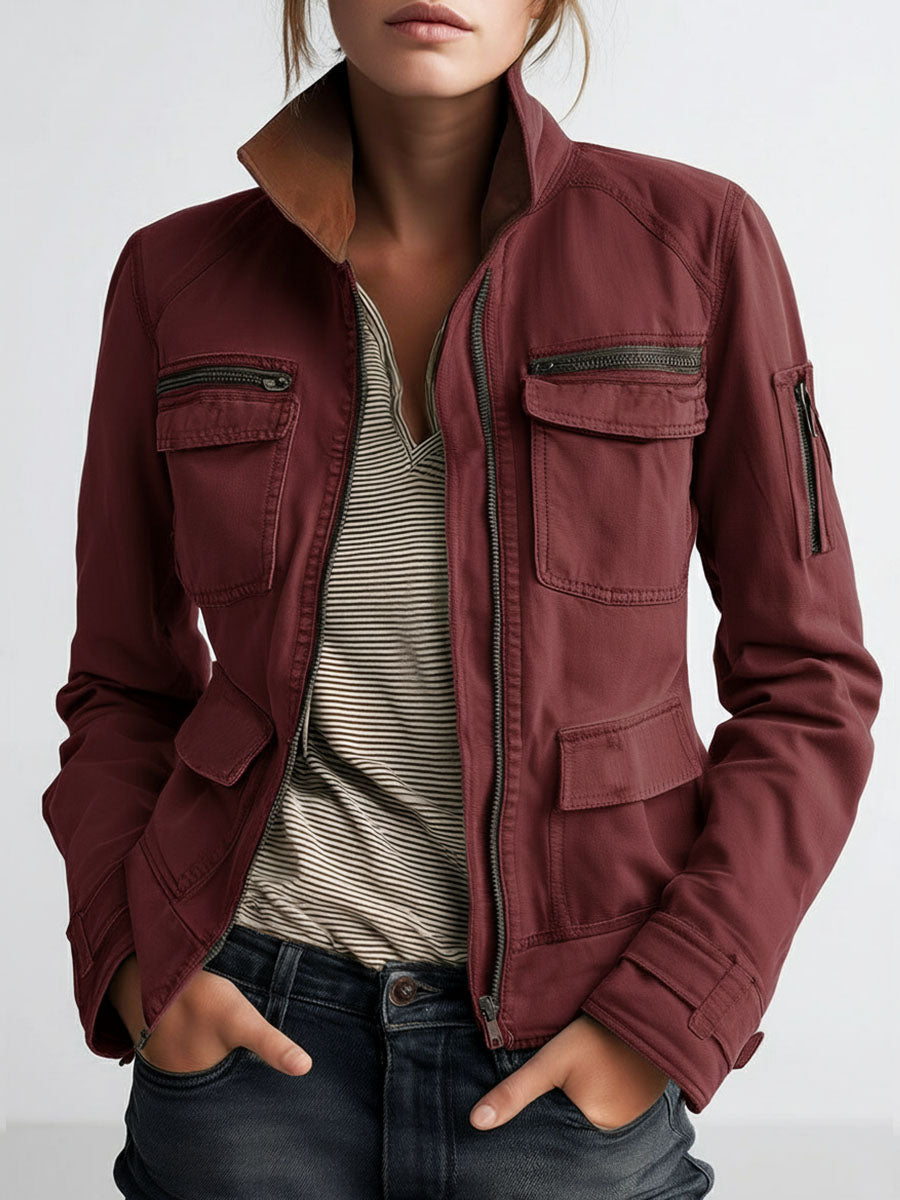 Women’s Olive Green Utility Cargo Jacket