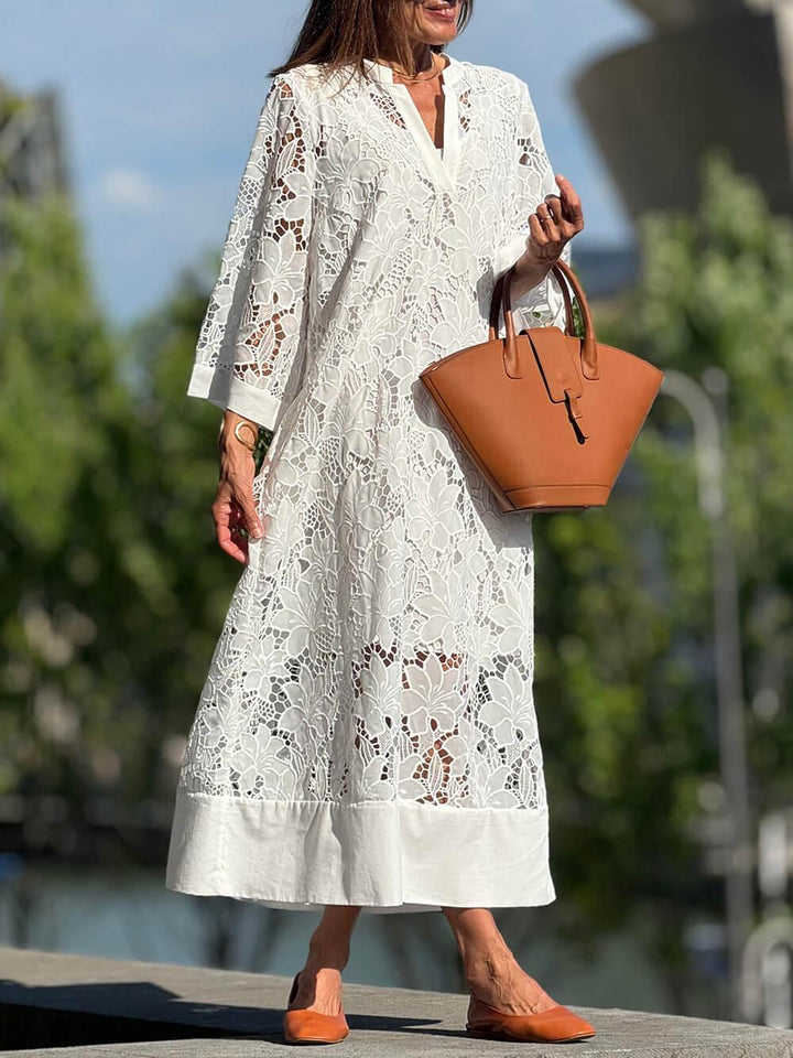 Women’s Floral V-Neck Summer Midi Dress