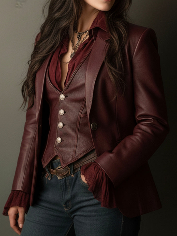 Women’s Vintage Burgundy Blazer