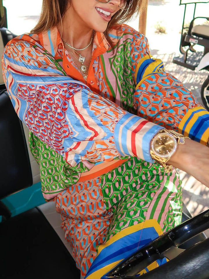 Women’s Colorful Tropical Print Shirt