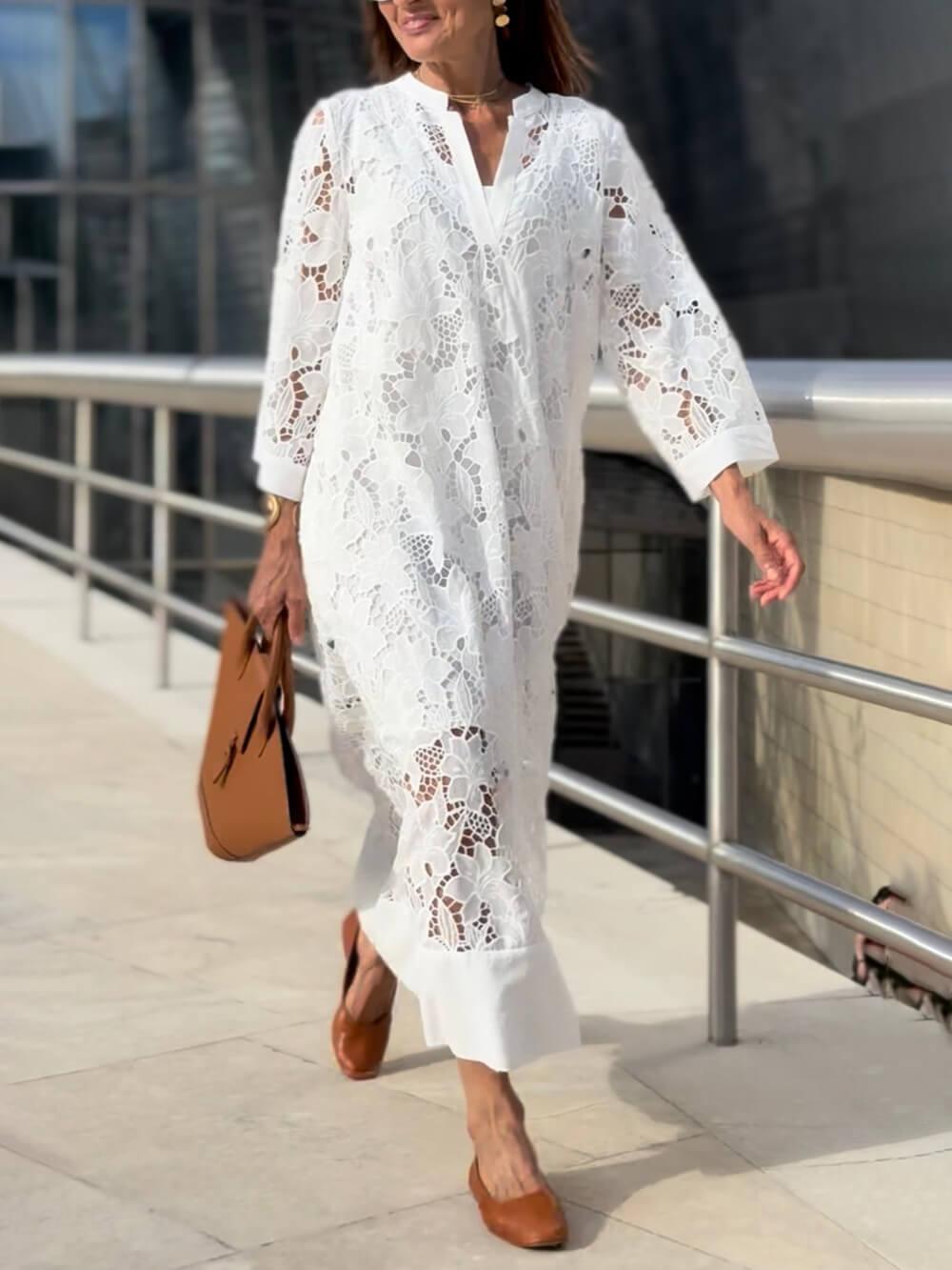 Women’s Floral V-Neck Summer Midi Dress