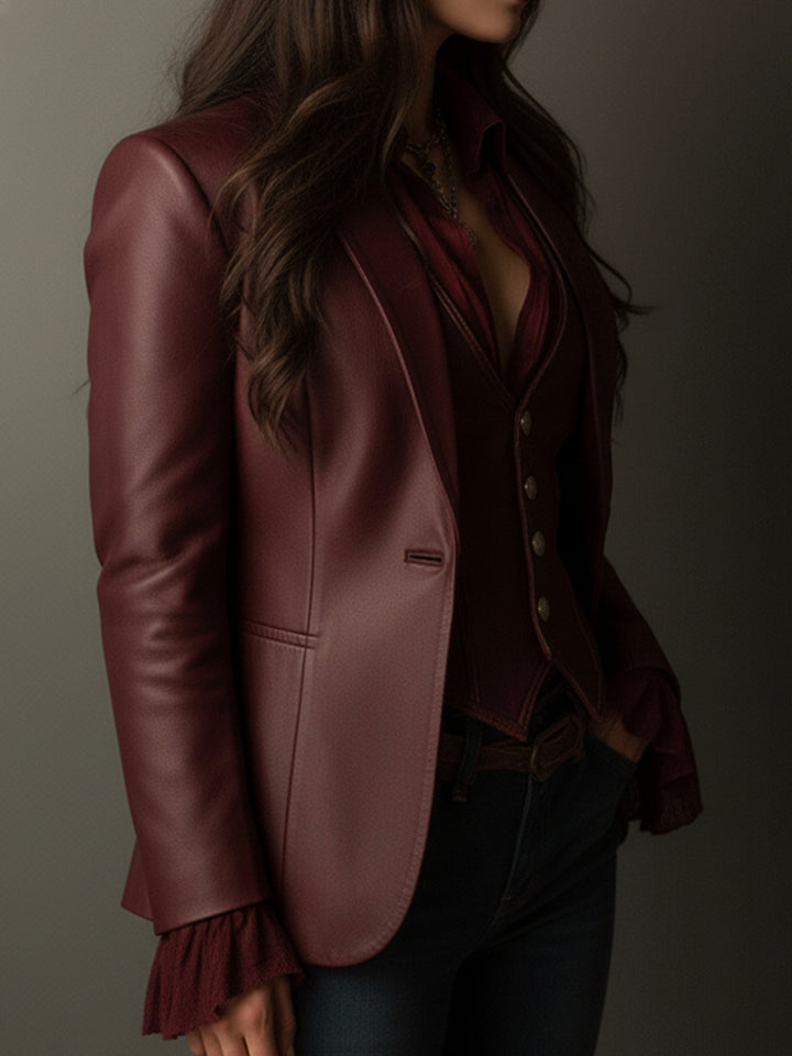 Women’s Vintage Burgundy Blazer