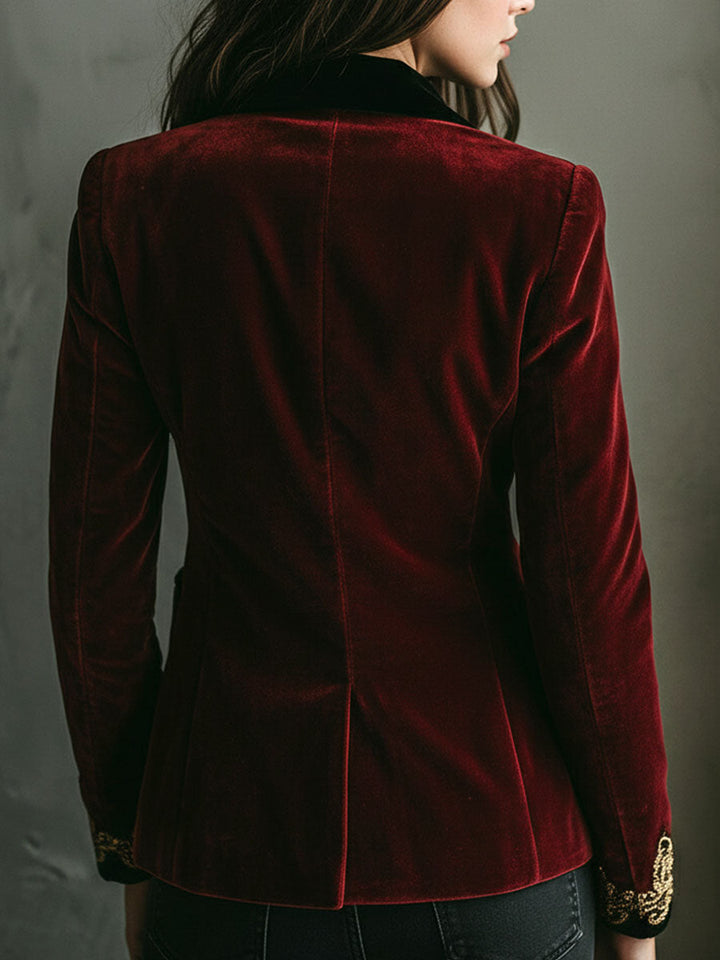 Men’s Black Gold Embroidered Blazer