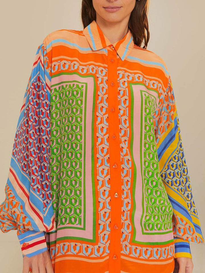 Women’s Colorful Tropical Print Shirt