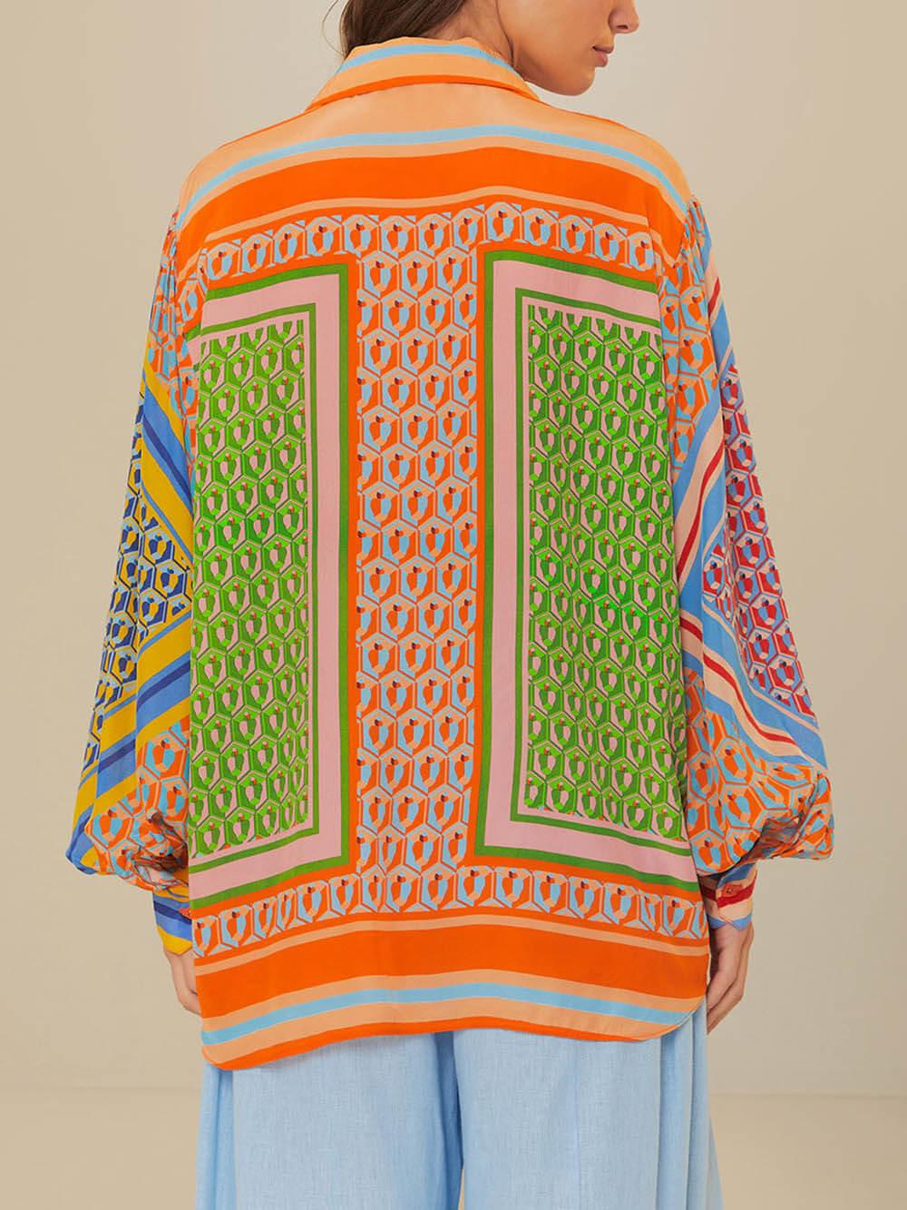 Women’s Colorful Tropical Print Shirt