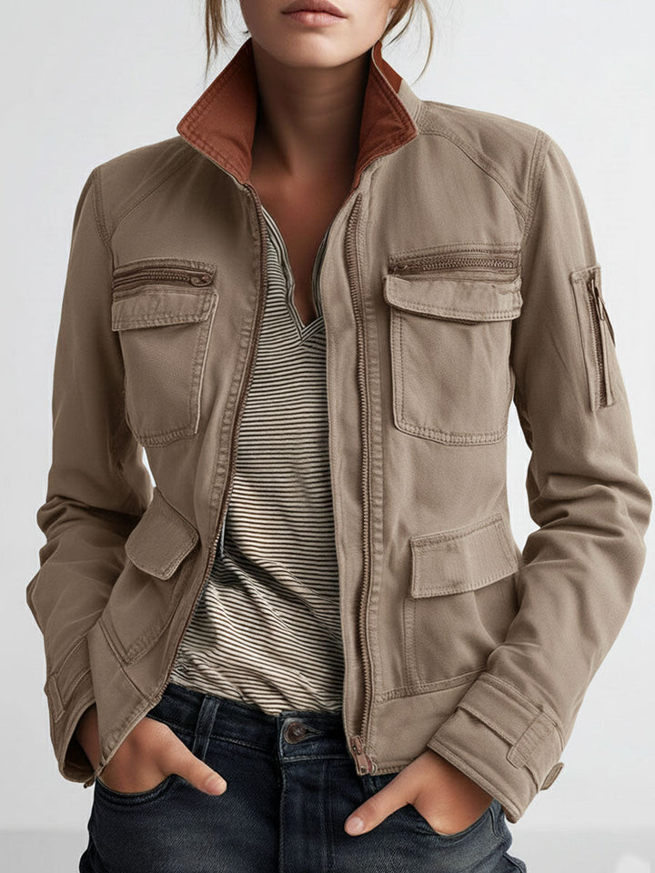 Women’s Olive Green Utility Cargo Jacket