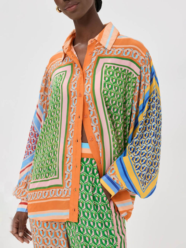 Women’s Colorful Tropical Print Shirt