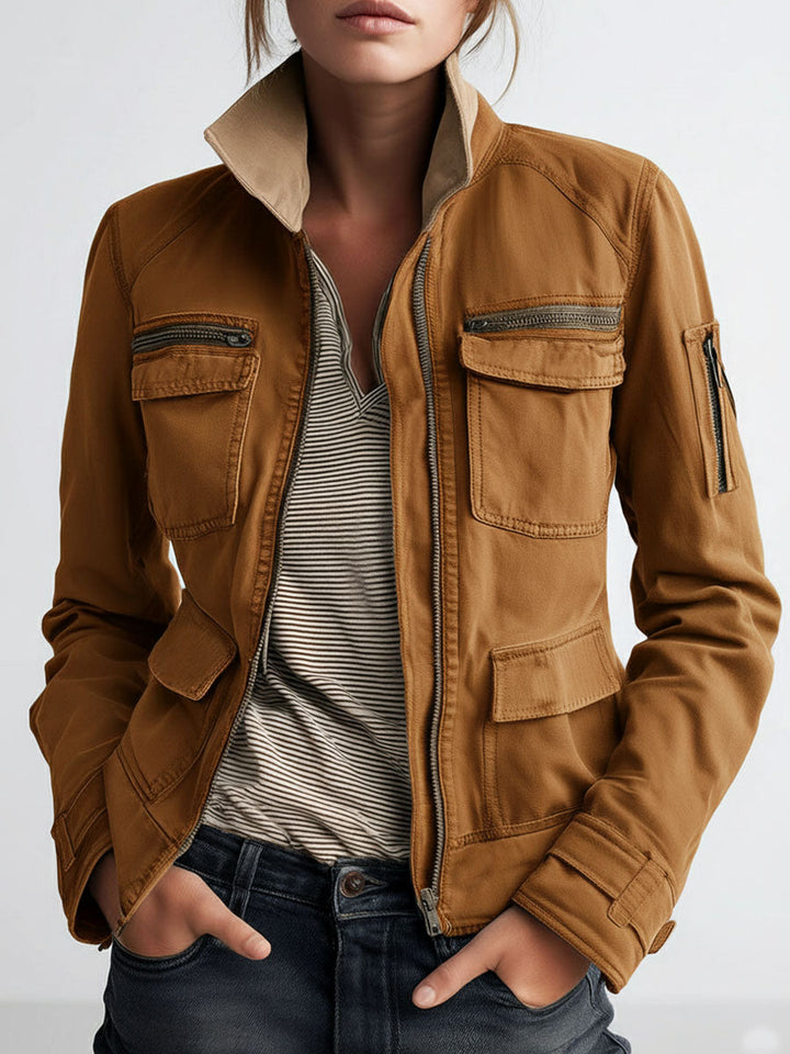 Women’s Olive Green Utility Cargo Jacket