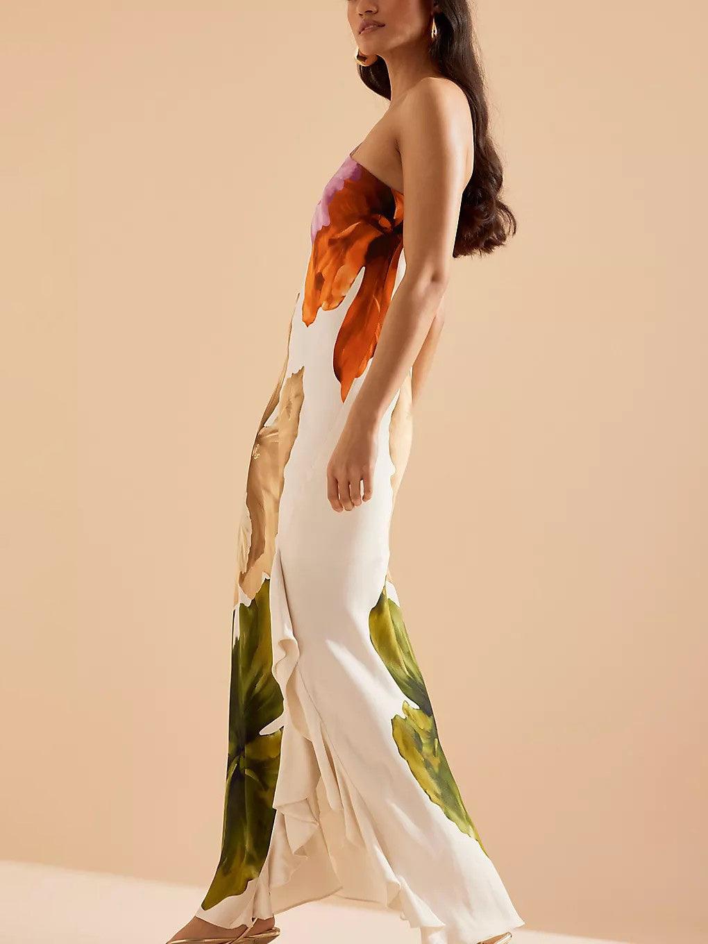 Women’s Floral One-Shoulder Maxi Dress