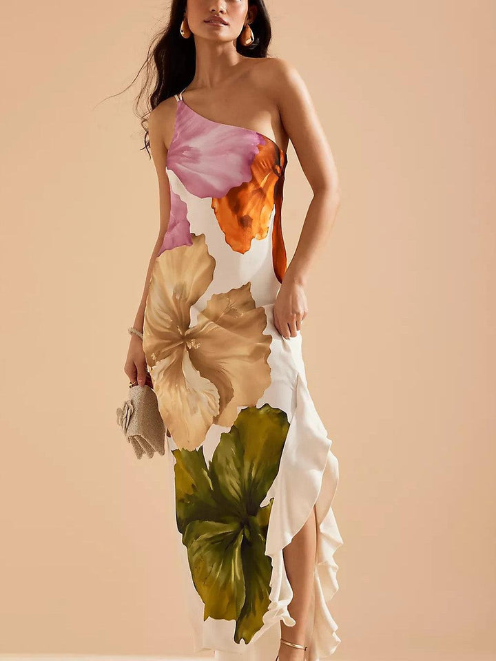 Women’s Floral One-Shoulder Maxi Dress
