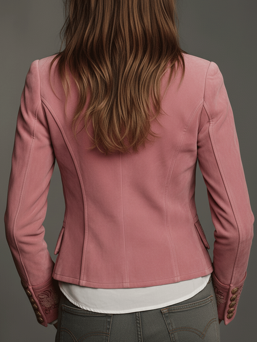 Women’s Vintage Embroidered Double-Breasted Jacket
