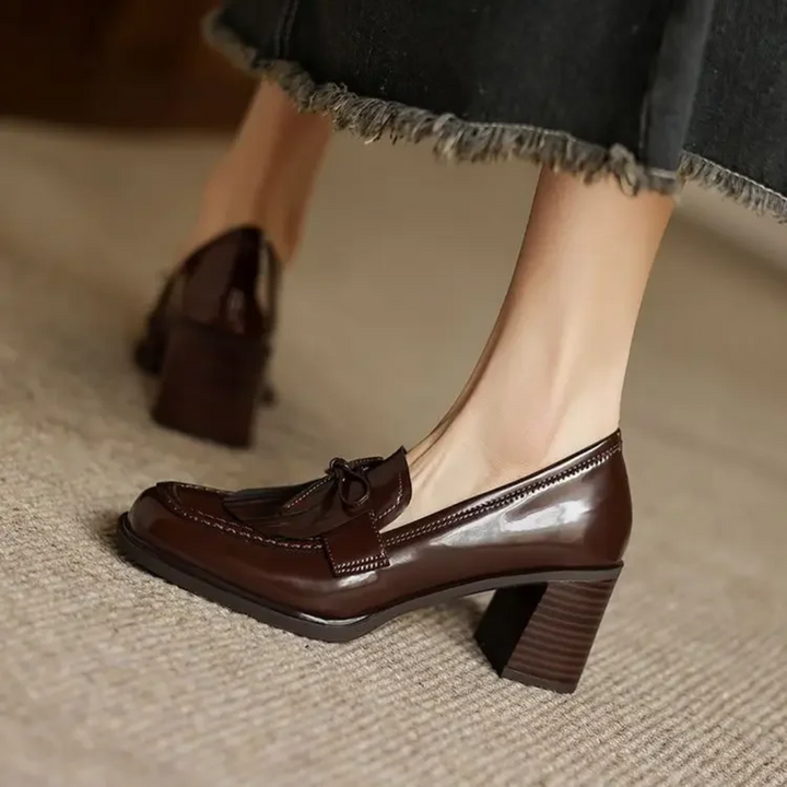 Women’s Block Heel Slip-On Loafer Pumps