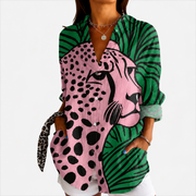 Women’s Tropical Leopard Print Blouse