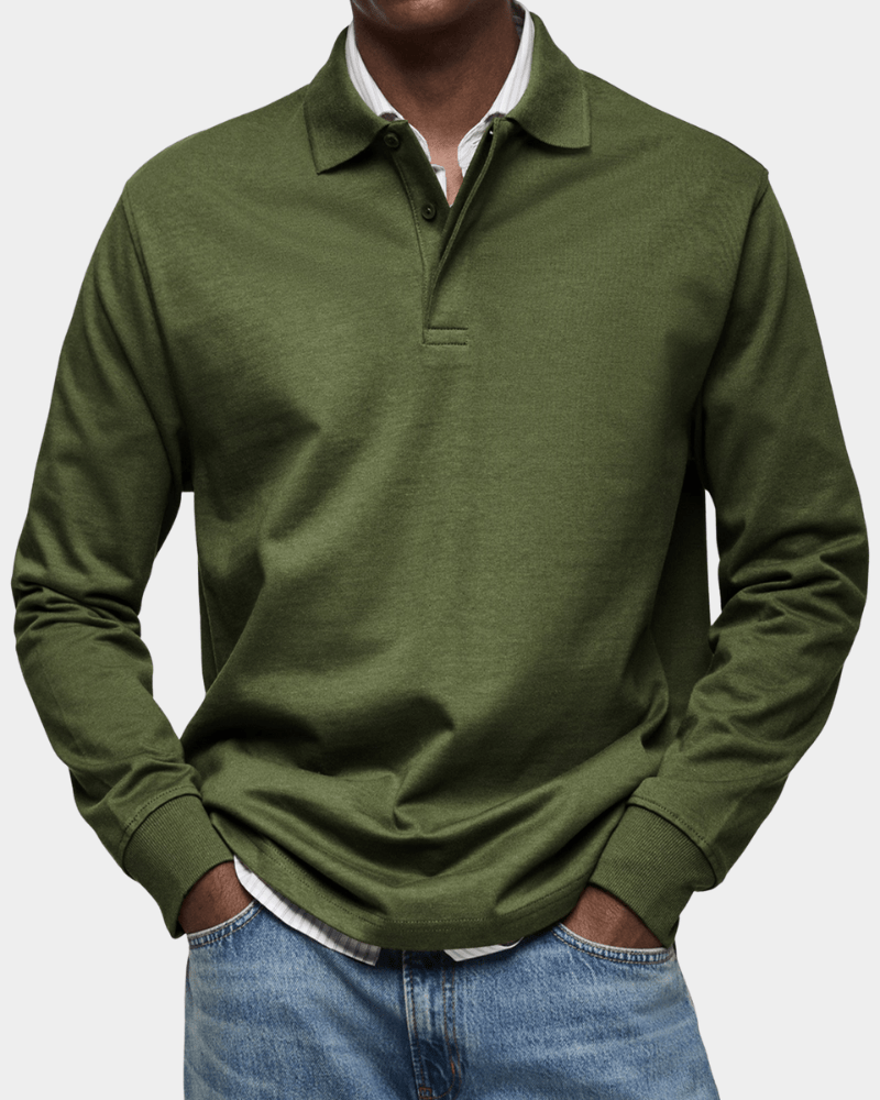 Men’s Long Sleeve Classic Fit Polo Shirt