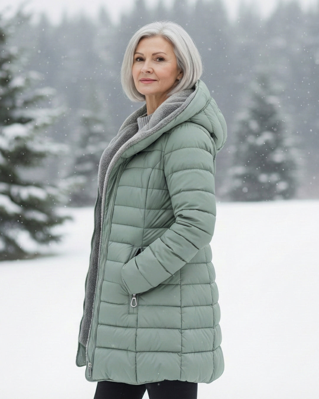 Women’s Fleece Lined Hooded Puffer Coat