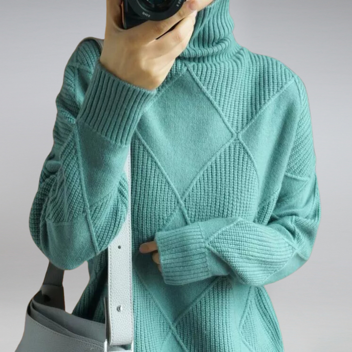 Women’s Ribbed Turtleneck Pullover Sweater