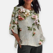 Women’s Rose Appliqué Dressy Blouse