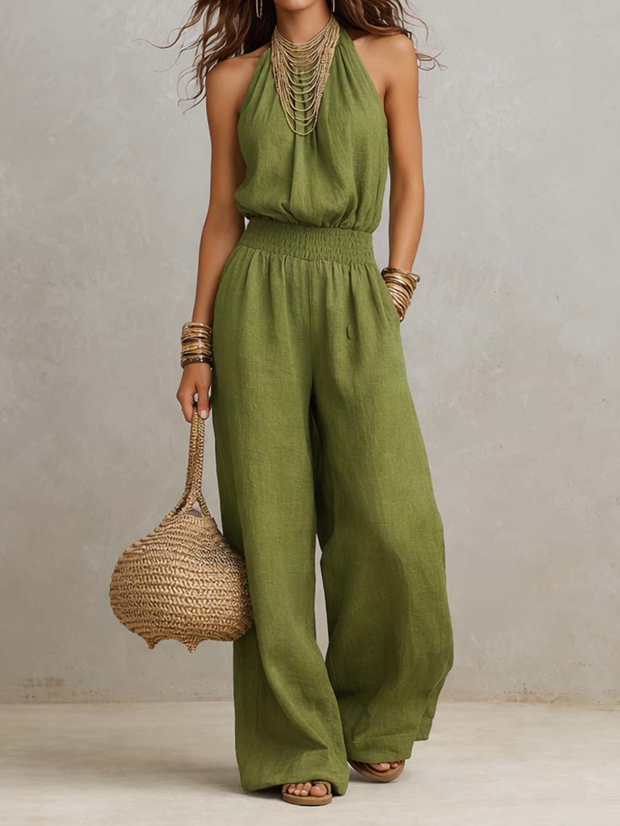 Women’s Halter Neck Wide Leg Jumpsuit