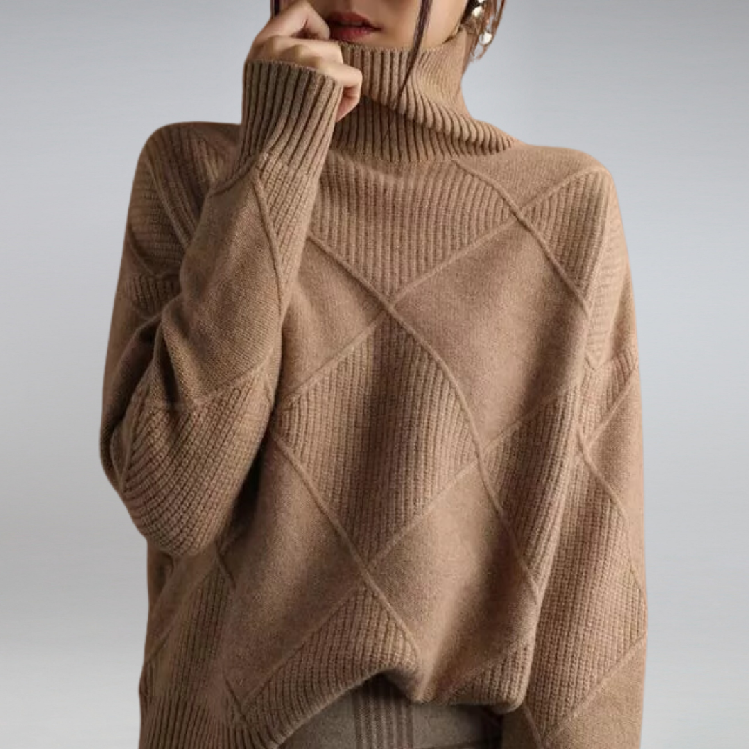 Women’s Ribbed Turtleneck Pullover Sweater