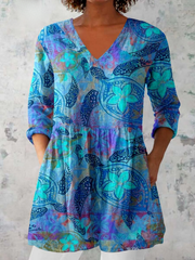 Women’s Long V-Neck Blouse