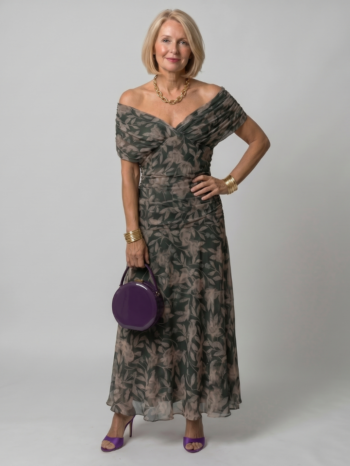 Women’s Off-Shoulder Midi Cocktail Dress