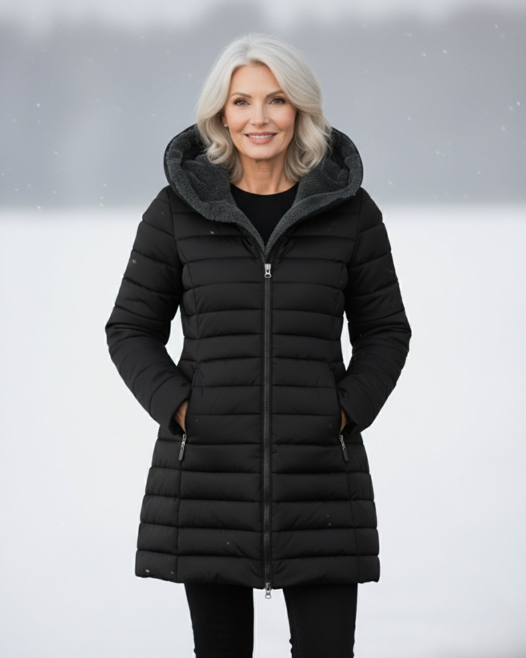 Women’s Fleece Lined Hooded Puffer Coat