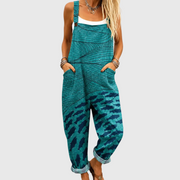 Women’s Wave Print Casual Jumpsuit