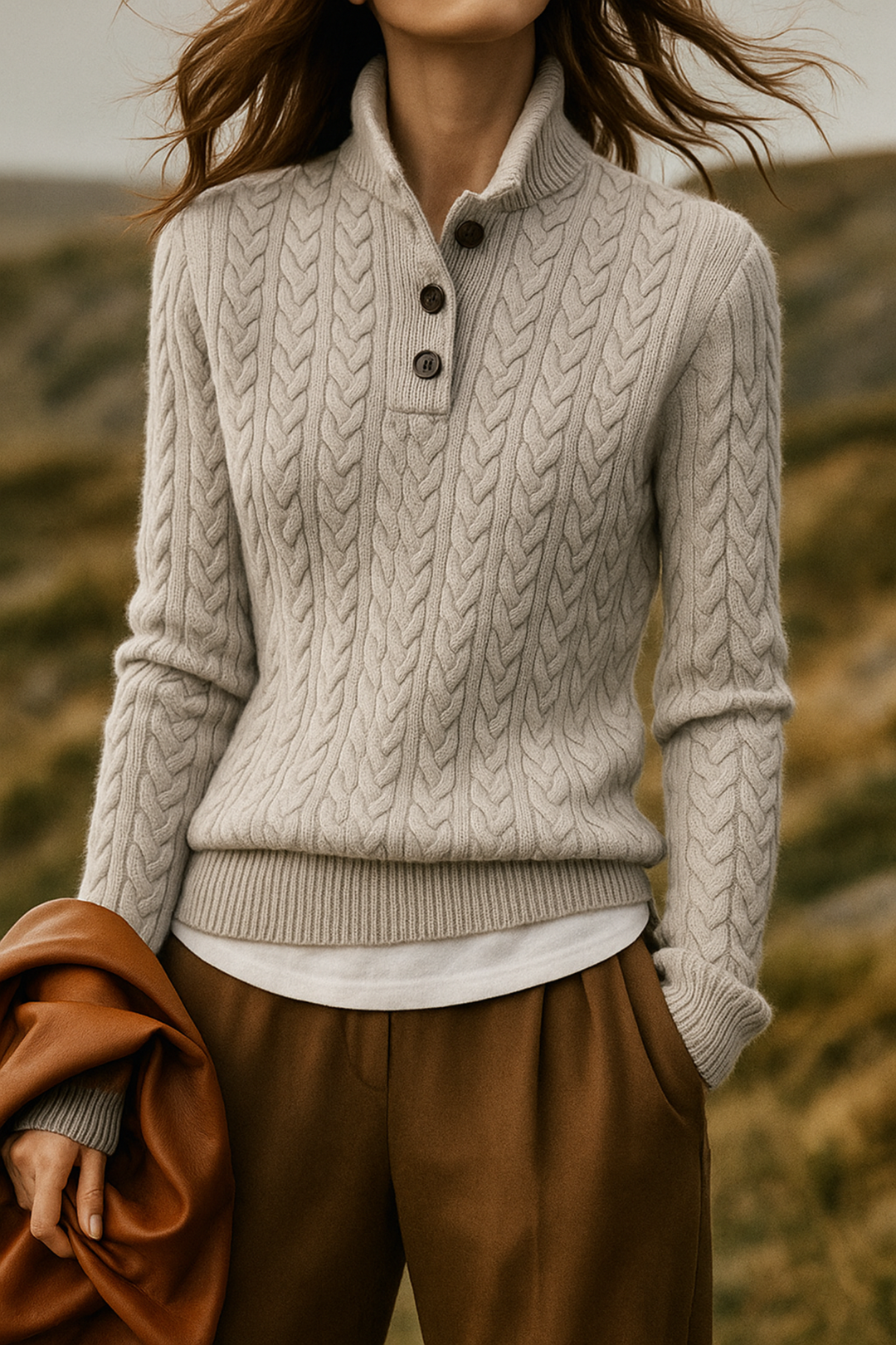 Women’s Textured Cable Knit Sweater