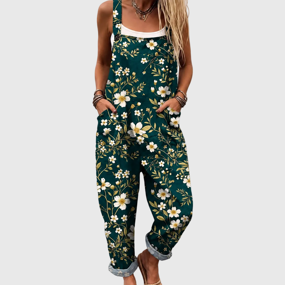 Women’s Emerald Floral Print Jumpsuit