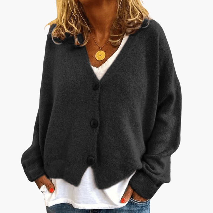 Women’s V Neck Button Front Knit Cardigan