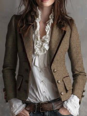 Women’s Vintage Houndstooth Tailored Blazer