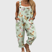 Women’s Pastel Chicken Print Jumpsuit