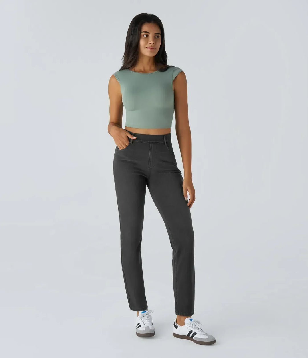 Women’s High Waisted Stretch Pull On Pants