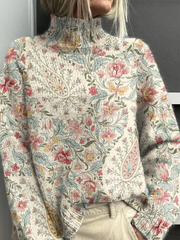 Women’s Vintage Paisley Turtleneck Sweater