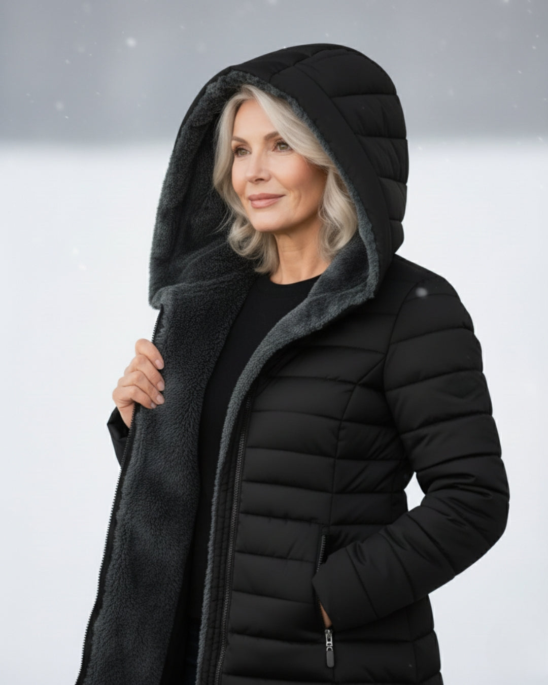 Women’s Fleece Lined Hooded Puffer Coat
