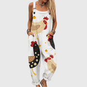 Women’s Casual Printed Wide-Leg Jumpsuit