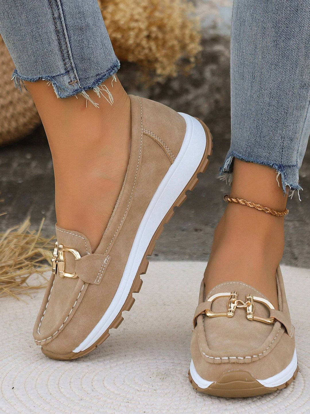 Women’s Flat Buckle Slip-On Loafers