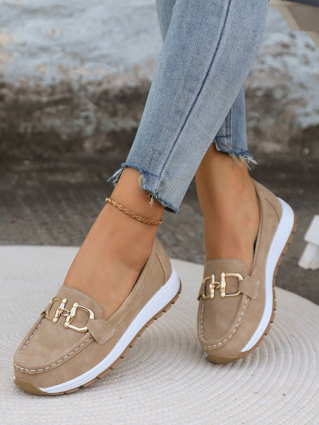 Women’s Flat Buckle Slip-On Loafers