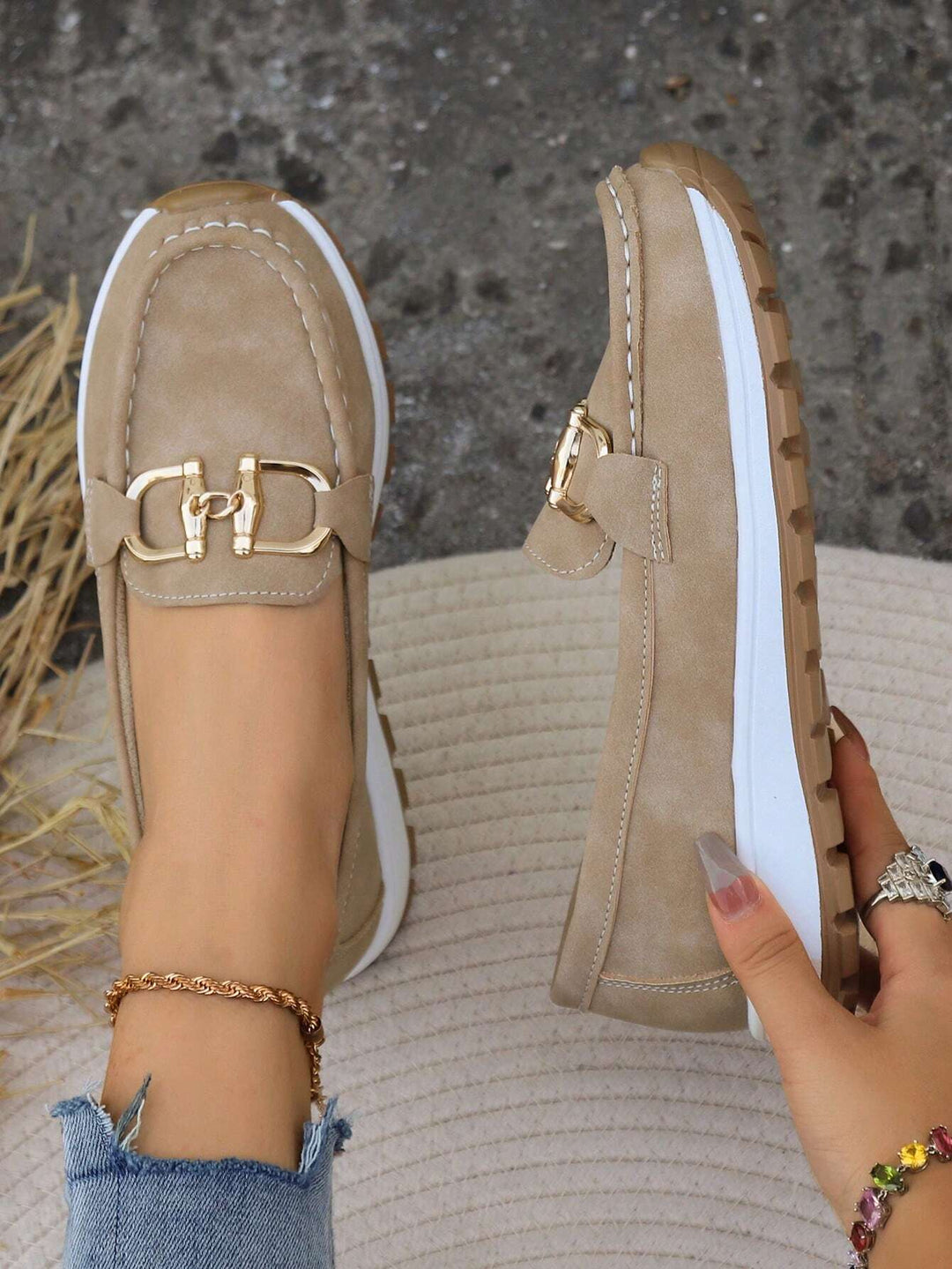 Women’s Flat Buckle Slip-On Loafers