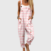 Women’s Cherry Print Summer Jumpsuit