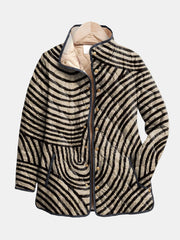 Women’s Retro Circle Print Quilted Jacket