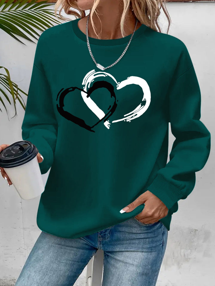 Women’s Heart Pattern Knit Pullover Sweater