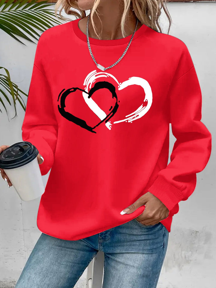 Women’s Heart Pattern Knit Pullover Sweater