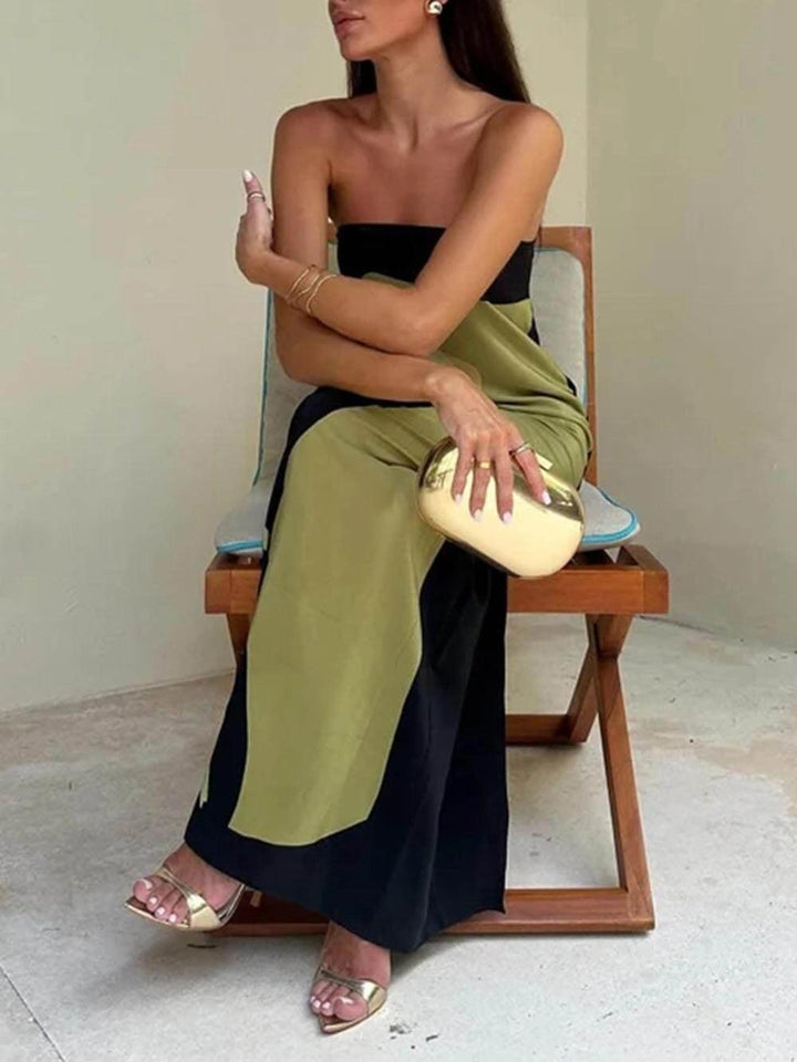 Women’s Strapless Printed Maxi Dress