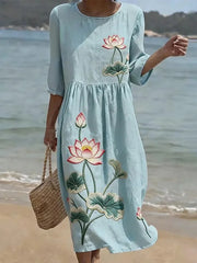 Women’s Elegant Floral Print Dress