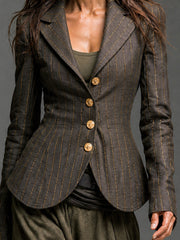 Women’s Charcoal Pinstripe Tailored Blazer